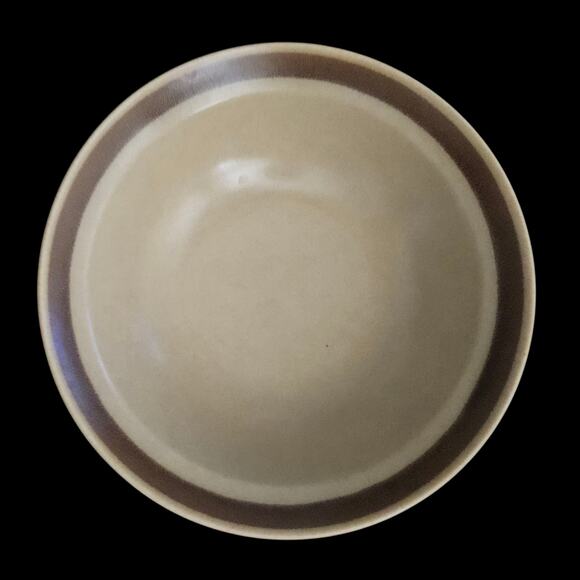 Hearthside Stoneware 6.5" Bowls Set of 4 Tan Brown Rim Hand Painted Japan Vtg - Picture 1 of 6